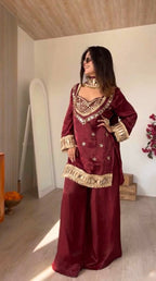 Wedding Ready Mirror Work Sharara Ensemble for Festive Glamour