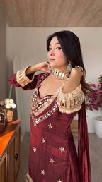 Wedding Ready Mirror Work Sharara Ensemble for Festive Glamour