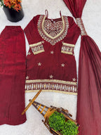 Wedding Ready Mirror Work Sharara Ensemble for Festive Glamour