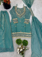 Elegant Real Mirror Work Sharara Suit with Designer Appeal
