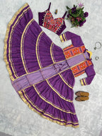 Navyra Bandhani Print Faux Georgette Navratri Shrug with Embroidered Blouse Set
