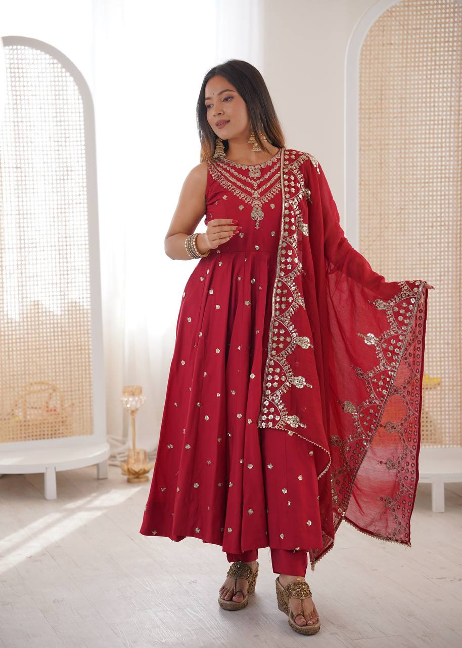 Premium Party Wear Anarkali Set with Rich Sequence Work