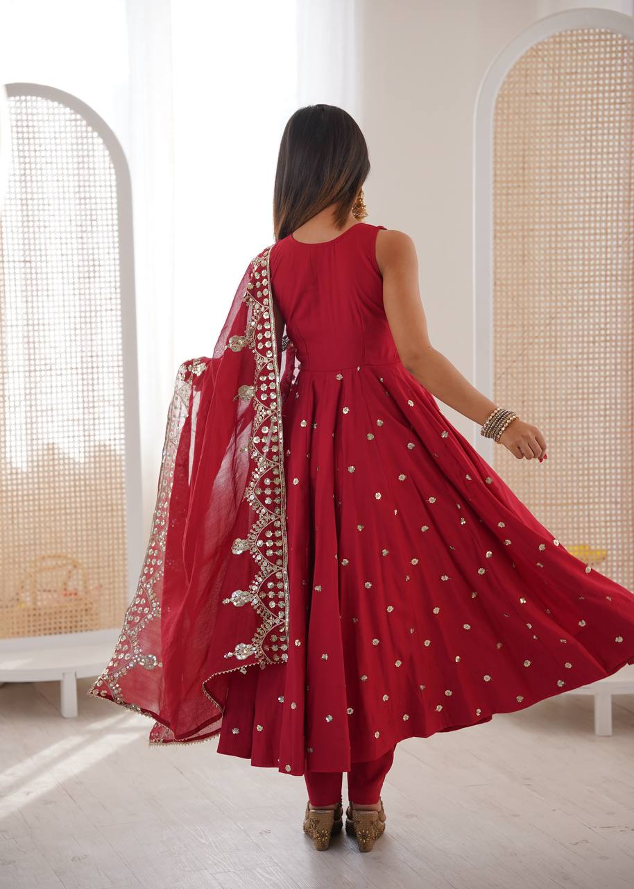 Premium Party Wear Anarkali Set with Rich Sequence Work