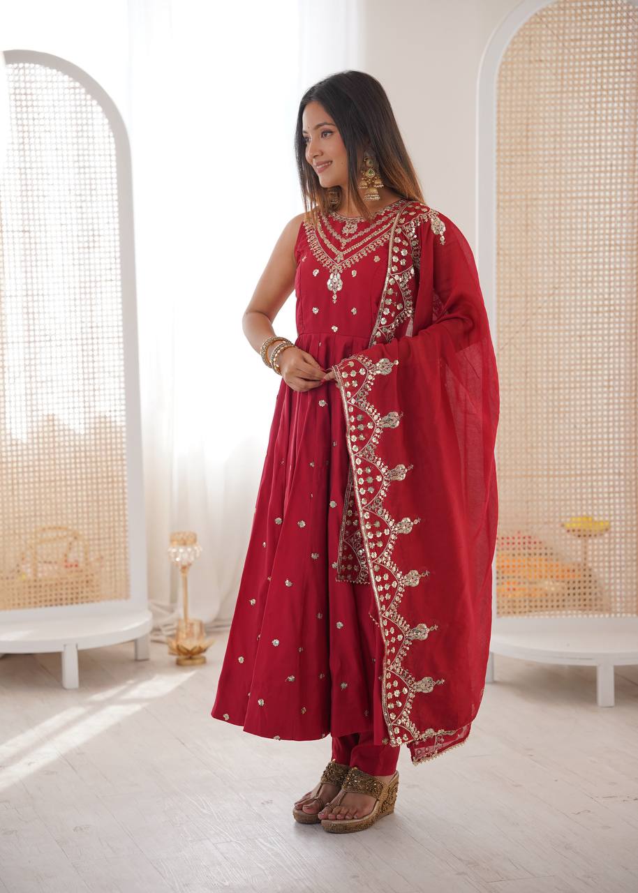 Premium Party Wear Anarkali Set with Rich Sequence Work