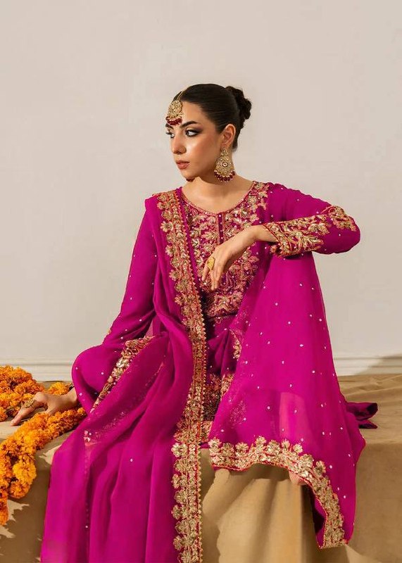 Zariya Faux Georgette Coding Sequin Top Palazzo Set with Rivet Moti Work & Lace Border Dupatta