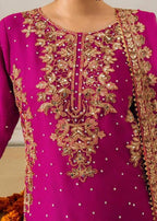 Zariya Faux Georgette Coding Sequin Top Palazzo Set with Rivet Moti Work & Lace Border Dupatta