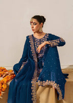 Zariya Faux Georgette Coding Sequin Top Palazzo Set with Rivet Moti Work & Lace Border Dupatta
