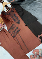 Yashvi Dual Tone Star Georgette Diamond Embroidered Kurti Palazzo with Dupatta Set