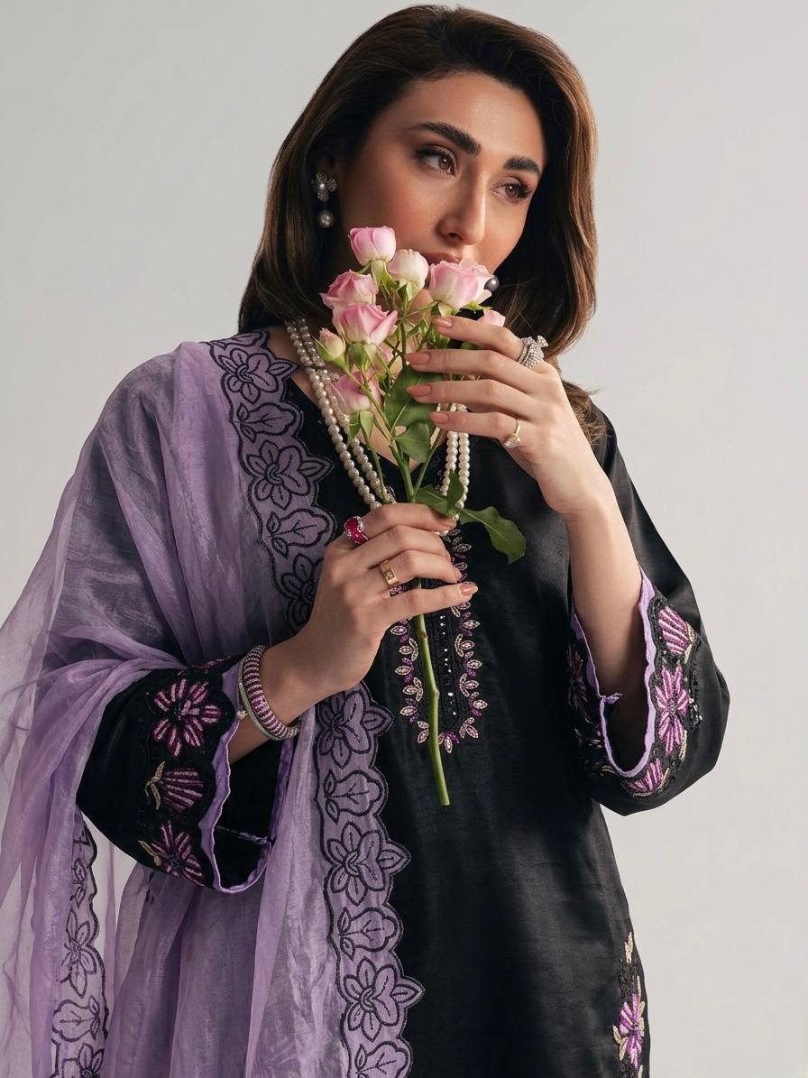 Royal Party Wear Suit Set with Embroidery Work