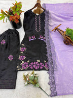 Royal Party Wear Suit Set with Embroidery Work
