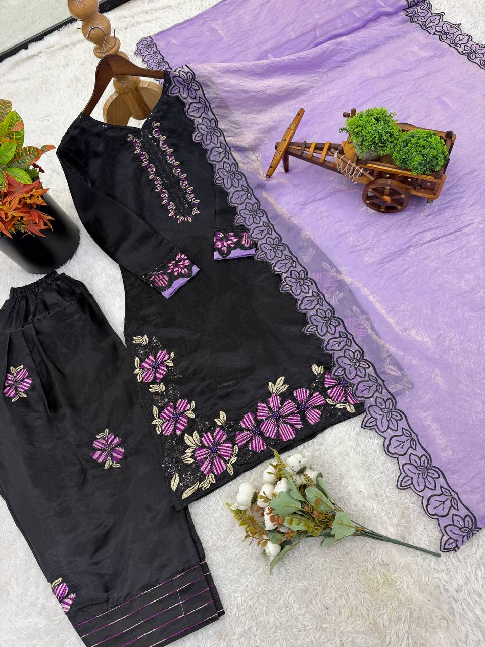 Royal Party Wear Suit Set with Embroidery Work