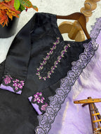 Royal Party Wear Suit Set with Embroidery Work