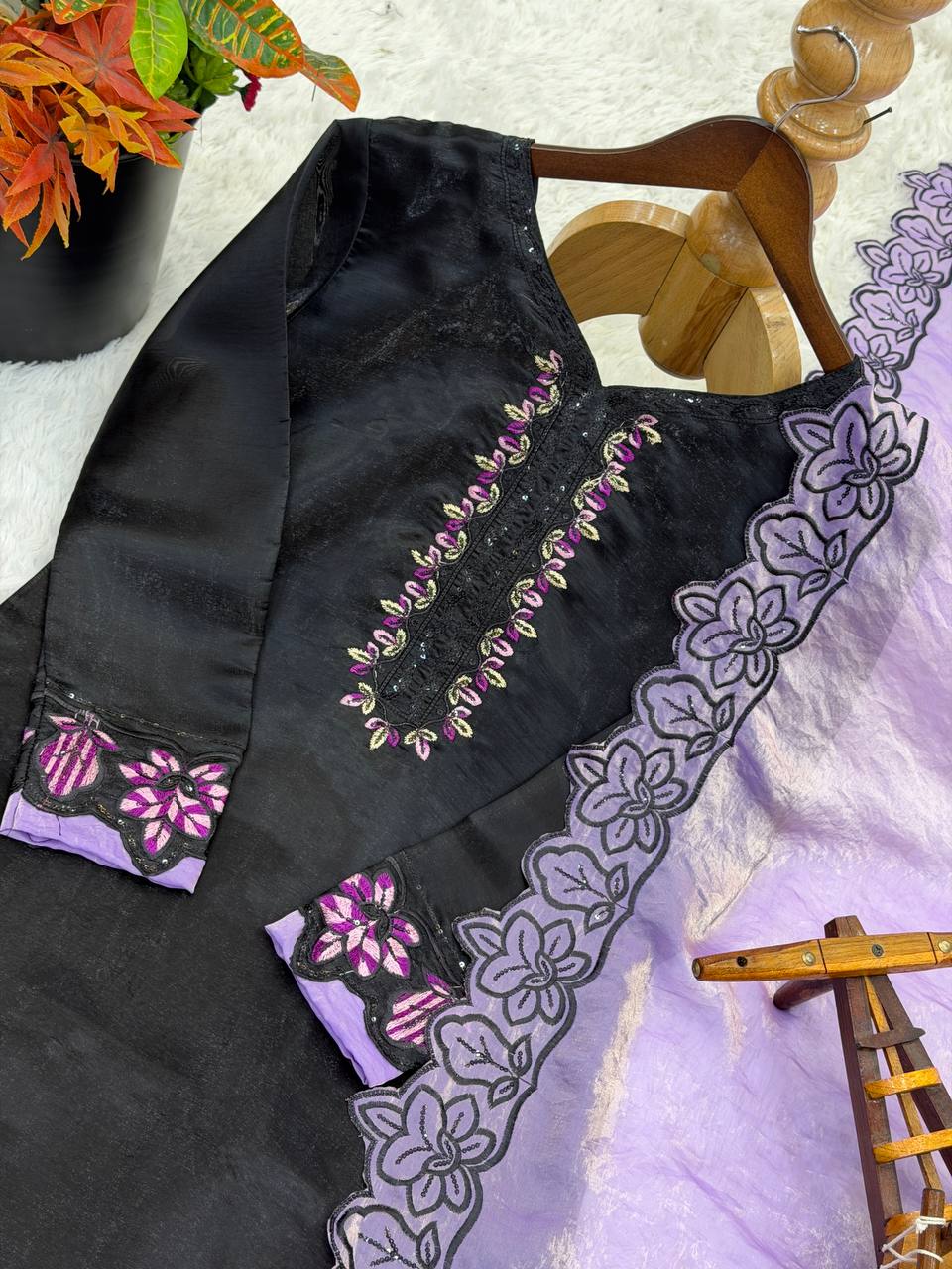 Royal Party Wear Suit Set with Embroidery Work