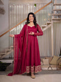 Aadvika Heavy Crunchy Silk Sequins Embroidered Anarkali with Pant & Dupatta Set
