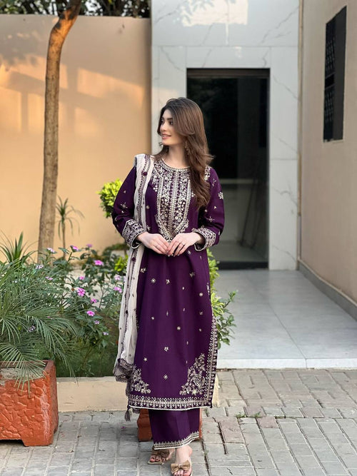 Classic Faux Georgette Outfit Crafted for Special Occasions