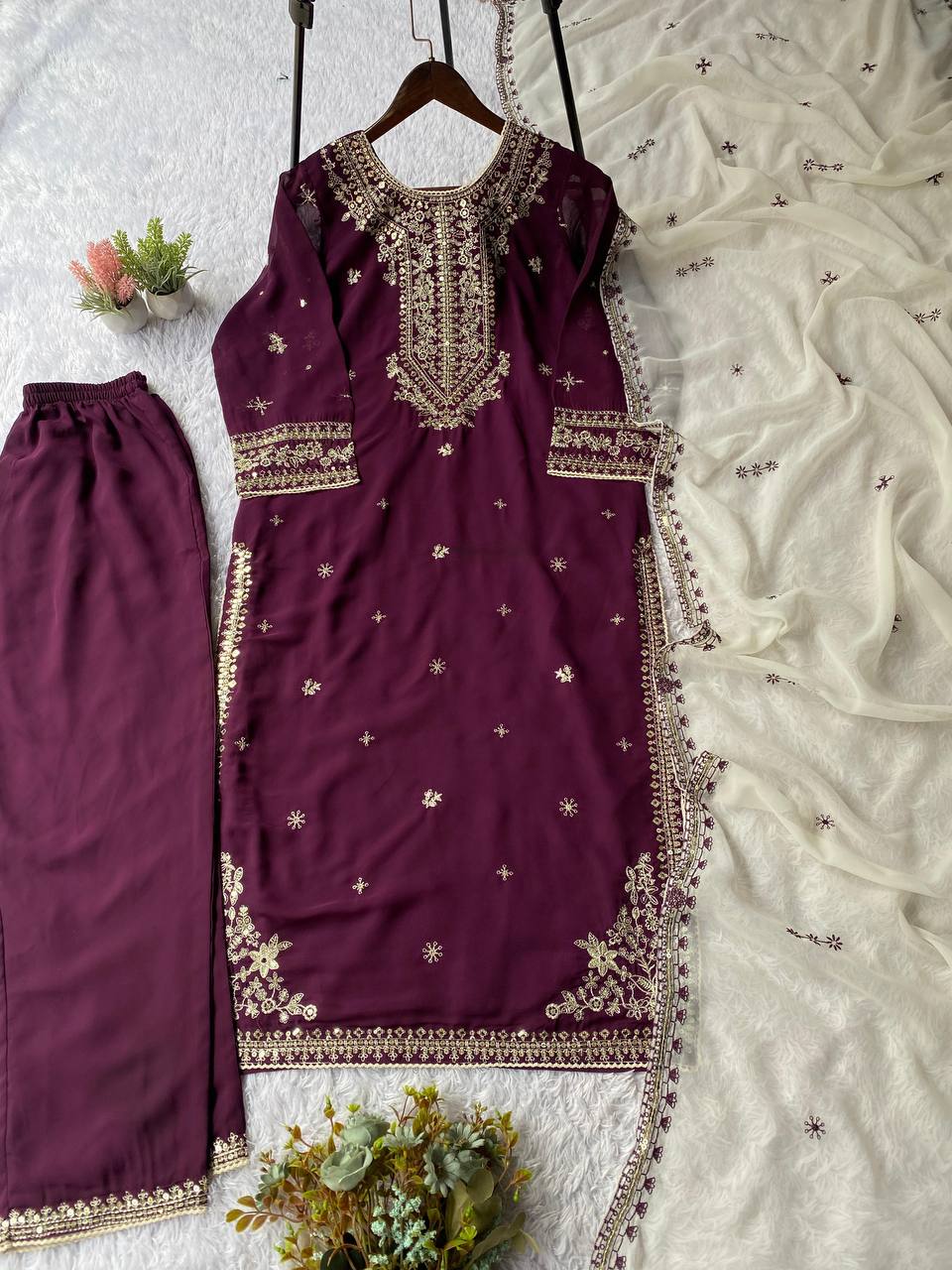 Classic Faux Georgette Outfit Crafted for Special Occasions