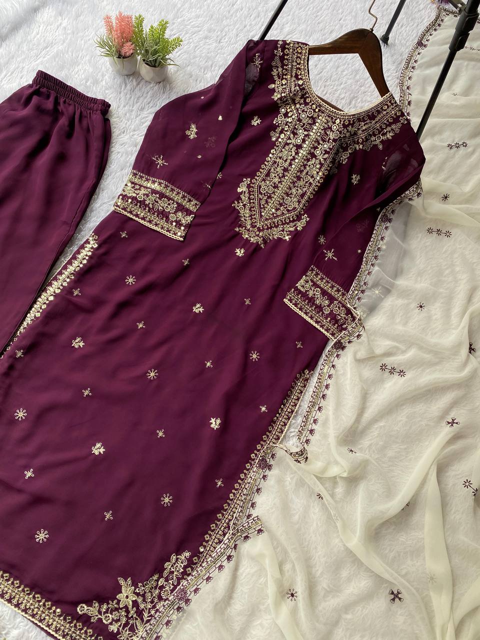 Classic Faux Georgette Outfit Crafted for Special Occasions