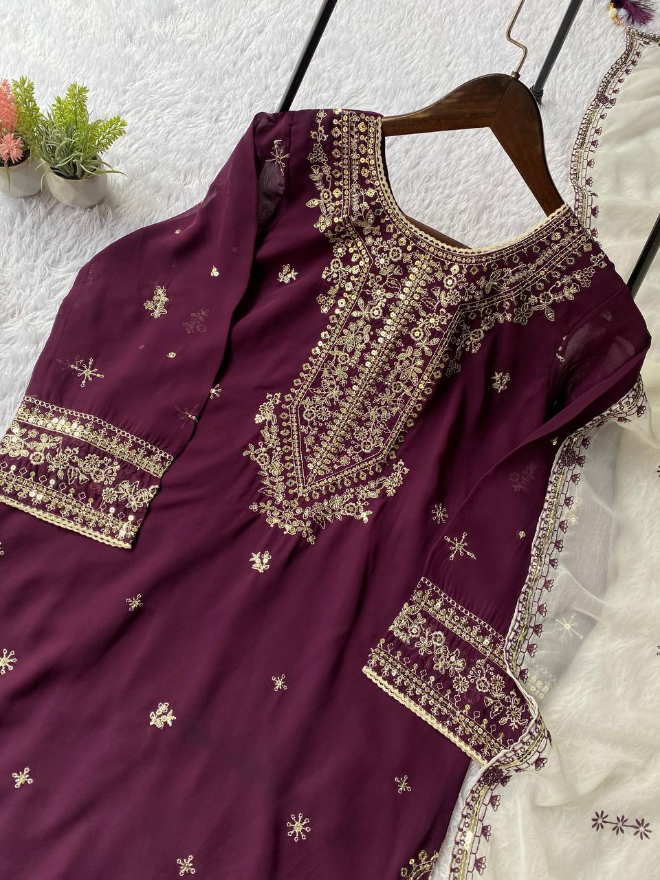 Classic Faux Georgette Outfit Crafted for Special Occasions