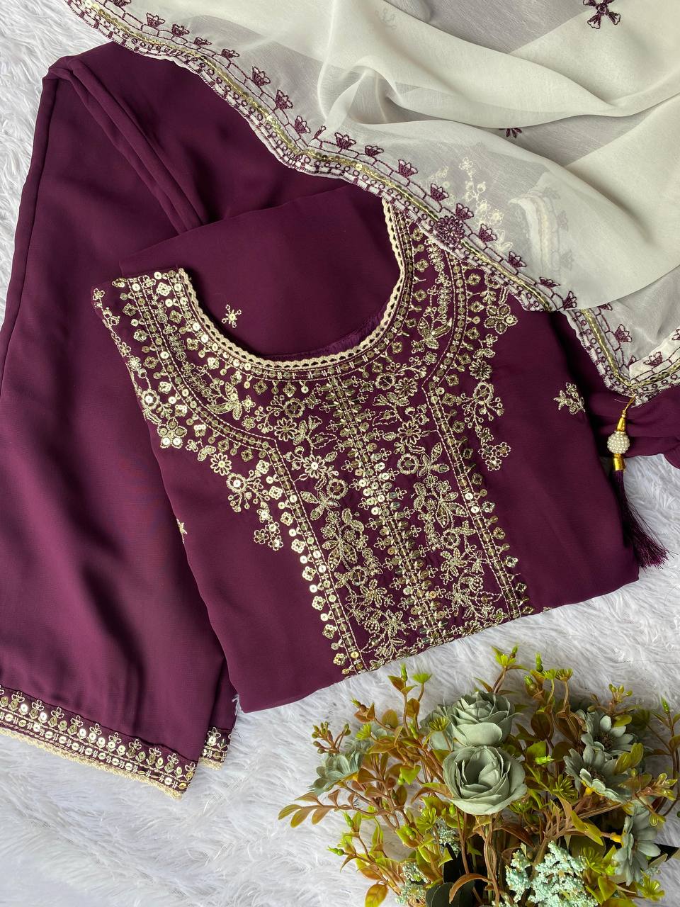 Classic Faux Georgette Outfit Crafted for Special Occasions