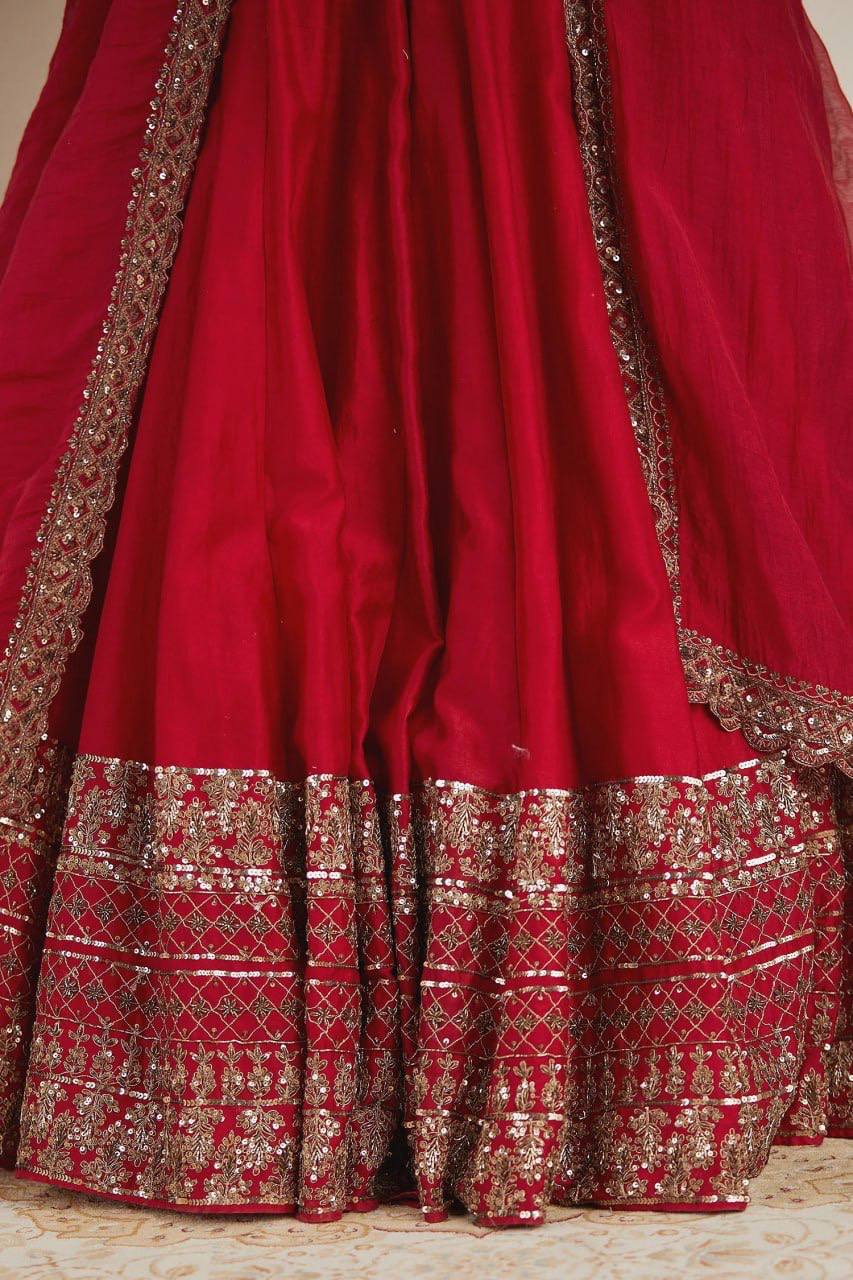 Zarisha Faux Georgette Real Mirror Embroidered Lehenga Choli with Dupatta Set