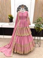Vaishnavi Faux Georgette Sequins Embroidered Lehenga with Top & Dupatta Set