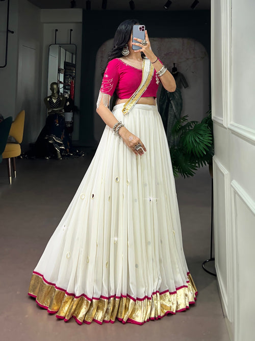 Chandrima Mirror Work Navratri Lehenga Choli with Dupatta Set