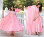 Varnika NC Vichitra Silk Anarkali with Pant & Fancy Dupatta Set