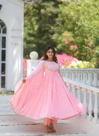 Varnika NC Vichitra Silk Anarkali with Pant & Fancy Dupatta Set