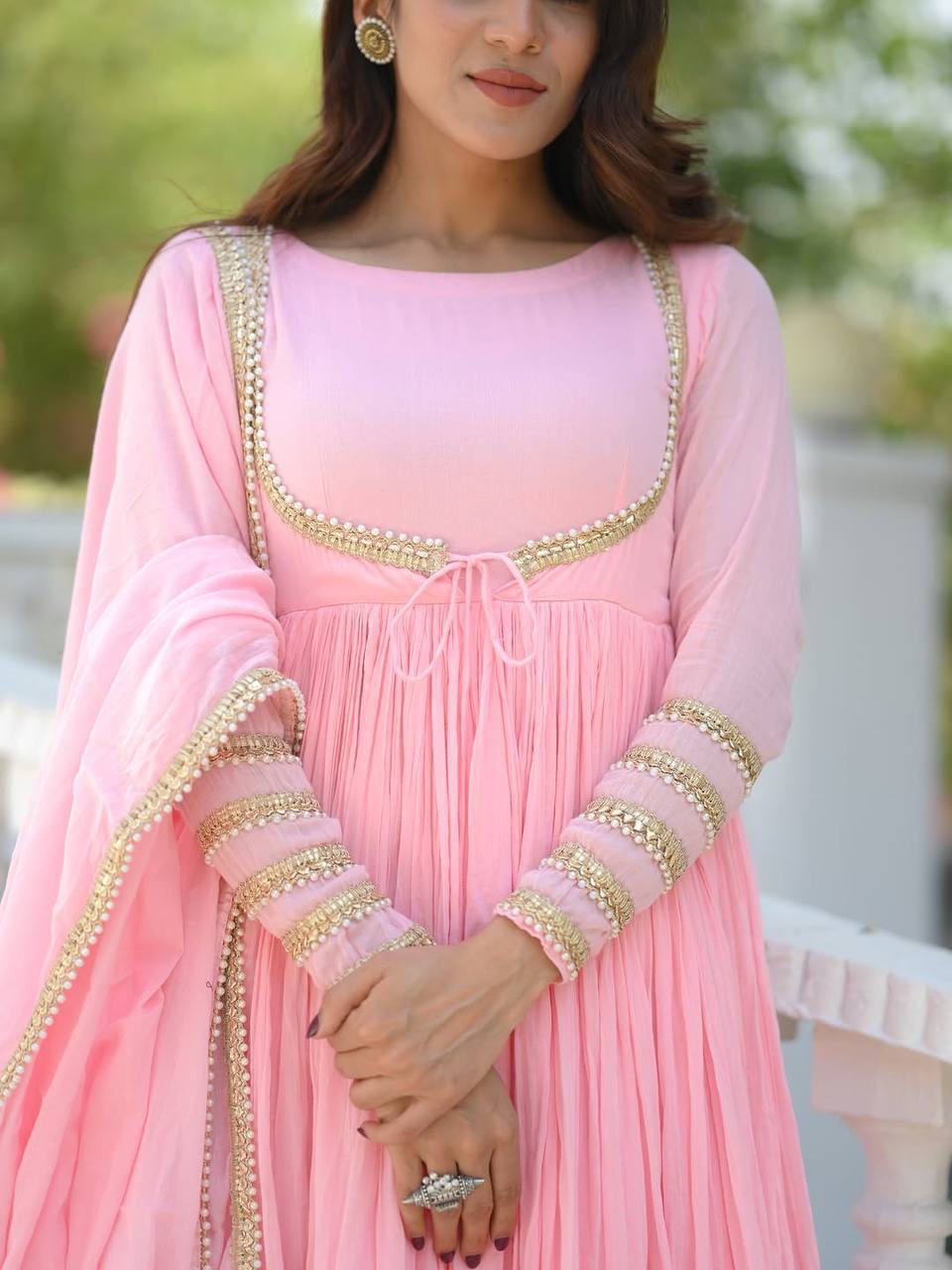 Varnika NC Vichitra Silk Anarkali with Pant & Fancy Dupatta Set