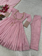 Varnika NC Vichitra Silk Anarkali with Pant & Fancy Dupatta Set