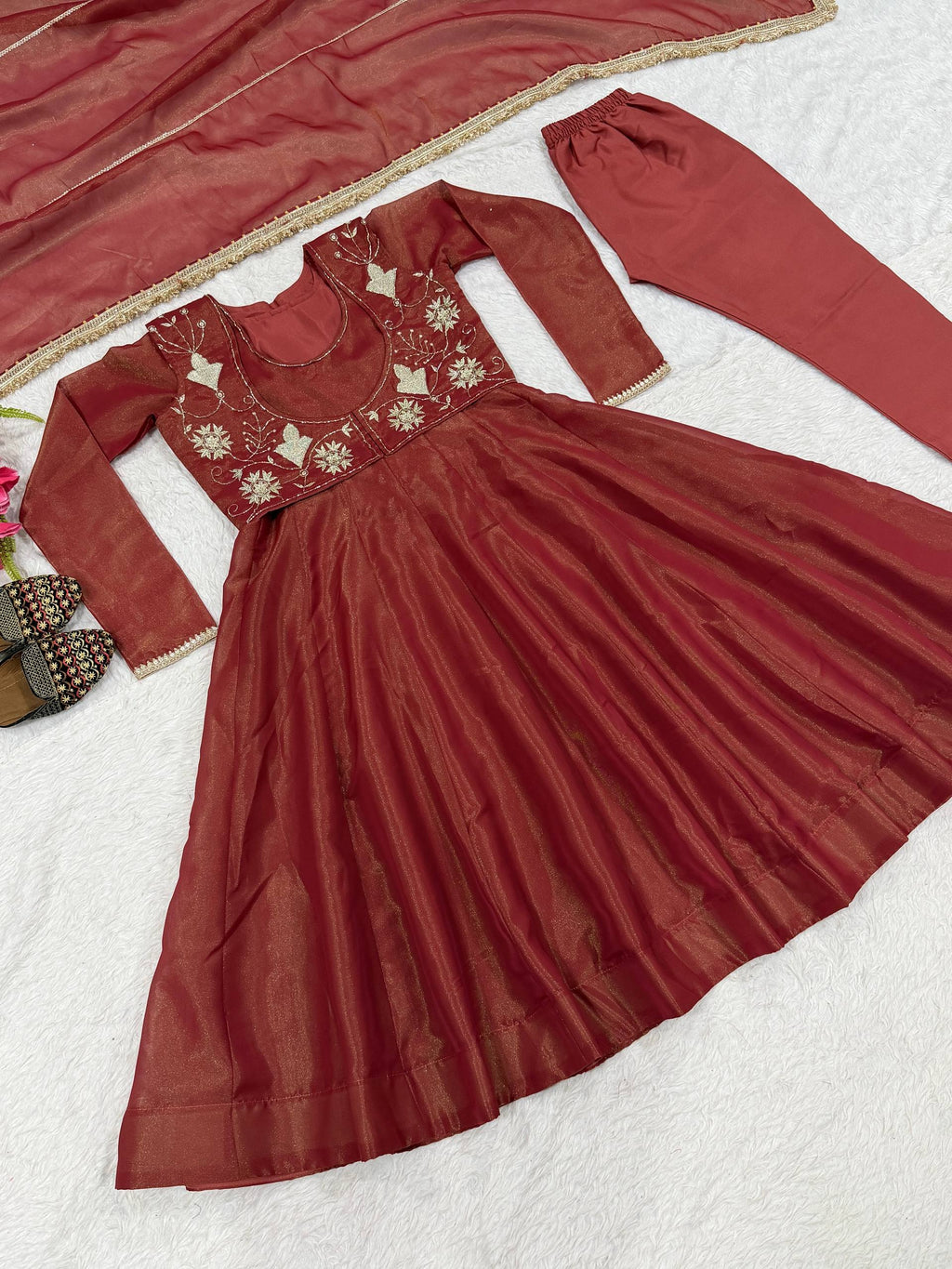 Trending Maxi Anarkali Gown with Heavy Sequence Embroidery