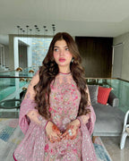 Designer Butterfly Net Gown with Thread & Sequin Embroidery Work