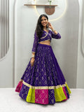 Myra Faux Georgette Embroidered Lehenga Choli with Mirror Lace & Dupatta Set
