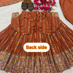 Aarohi Faux Blooming Georgette Sequins Embroidered Anarkali with Pant & Dupatta Set