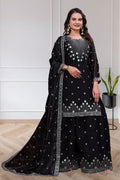 Vaanika Fendy Silk Zilmil Sequins Embroidered Sharara Suit with Dupatta