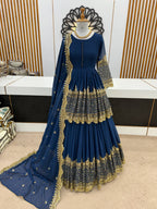 Vaishnavi Faux Georgette Sequins Embroidered Lehenga with Top & Dupatta Set