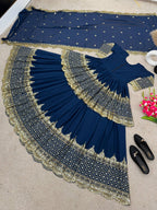 Vaishnavi Faux Georgette Sequins Embroidered Lehenga with Top & Dupatta Set