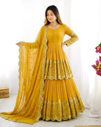 Vaishnavi Faux Georgette Sequins Embroidered Lehenga with Top & Dupatta Set