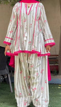 Aarna Pure Natural Crepe Digital Print Farshi Pant with Dupatta Set