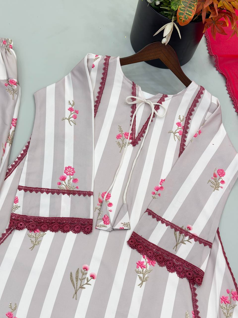 Aarna Pure Natural Crepe Digital Print Farshi Pant with Dupatta Set