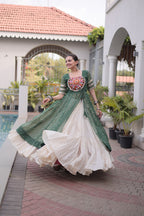 Raivika Kora Cotton Lehenga with Bandhani Faux Georgette Kurti – Navratri Special Set