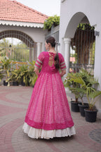 Raivika Kora Cotton Lehenga with Bandhani Faux Georgette Kurti – Navratri Special Set