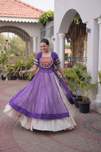 Raivika Kora Cotton Lehenga with Bandhani Faux Georgette Kurti – Navratri Special Set