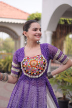 Raivika Kora Cotton Lehenga with Bandhani Faux Georgette Kurti – Navratri Special Set