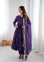 Viral Designer Ruffle Gown with Premium Chanderi Grace