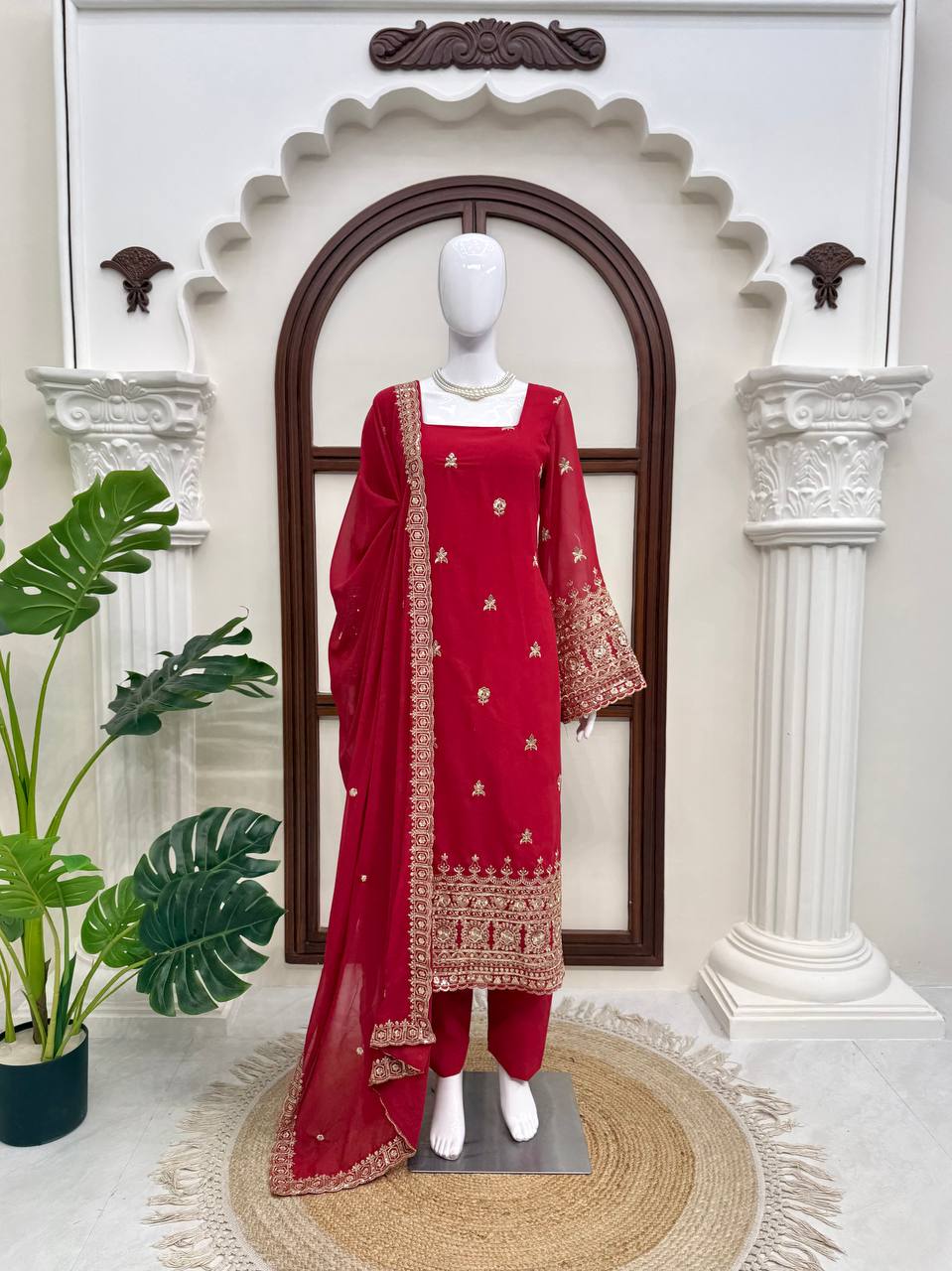 Premium Georgette Thread & Sequins Work Kurta Set