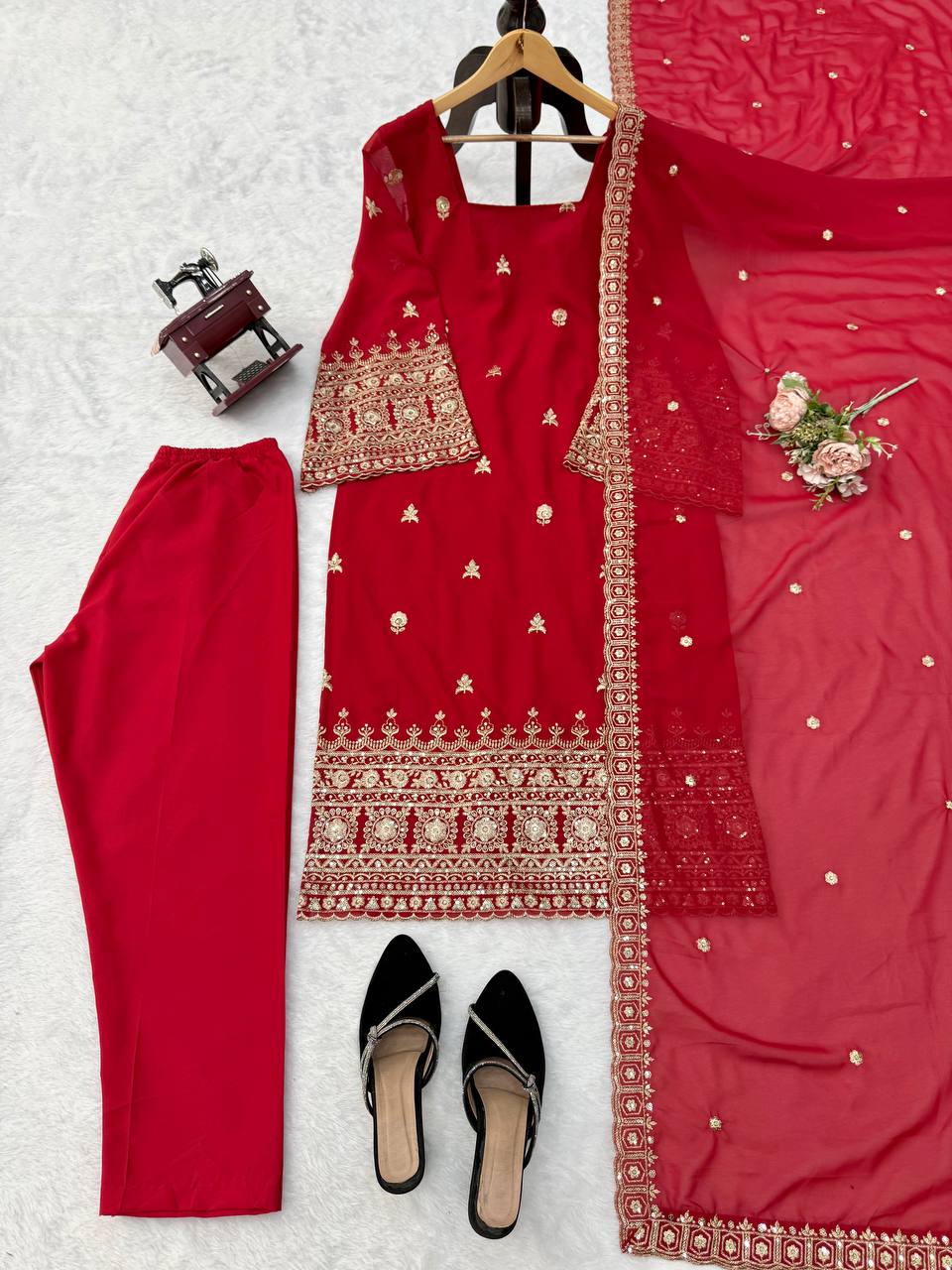 Premium Georgette Thread & Sequins Work Kurta Set