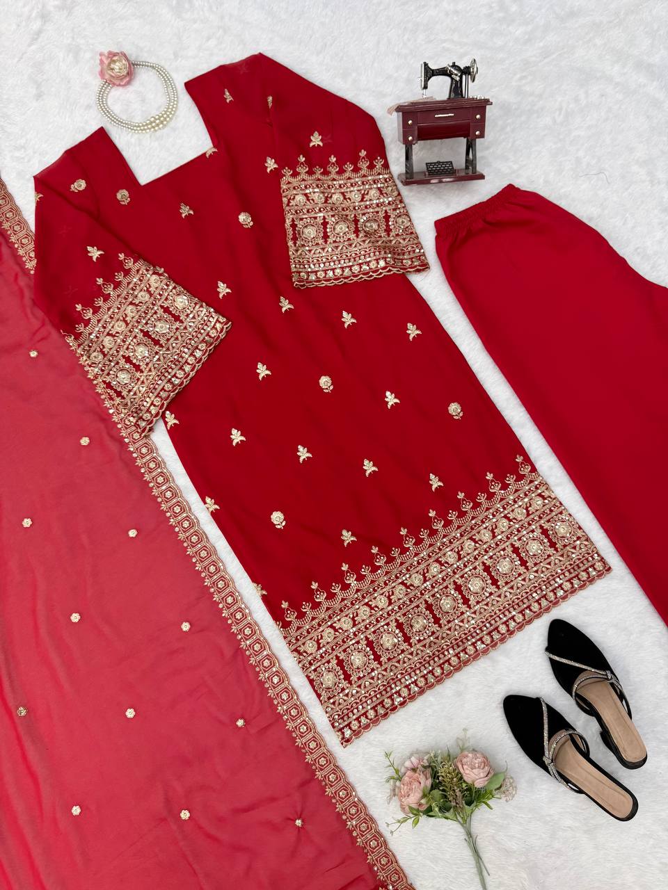 Premium Georgette Thread & Sequins Work Kurta Set