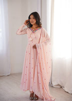 Zoya Heavy Faux Georgette Embroidered Anarkali Suit with 7.1 Meter Flair