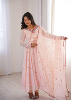 Zoya Heavy Faux Georgette Embroidered Anarkali Suit with 7.1 Meter Flair